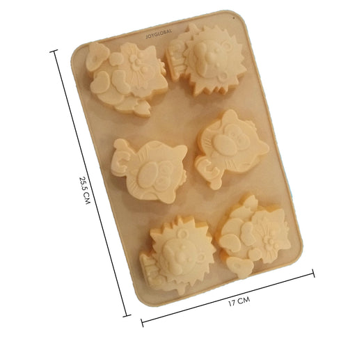 Silicone Animal Shape Mould - 6 Cavity