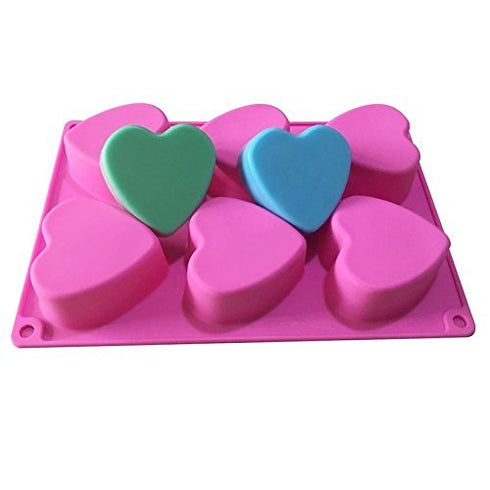 Silicone Heart Silicone Mould - 6 Cavity