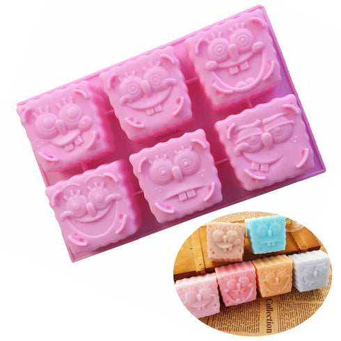 Silicone Sponge Bob Face Mould - 75 Grams