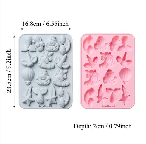 Unicorn Cloud Shooting Star Mould - 14 Cavity