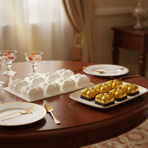 Non-Stick Silicone Square Dessert Mould for Easy Unmolding