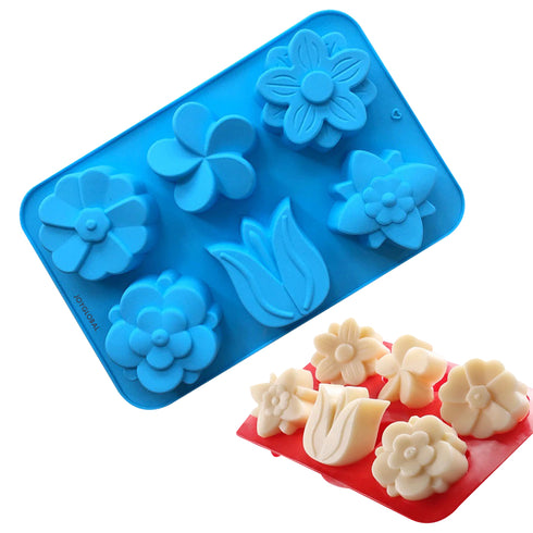Silicone 6 Cavity Different Flowers Mould