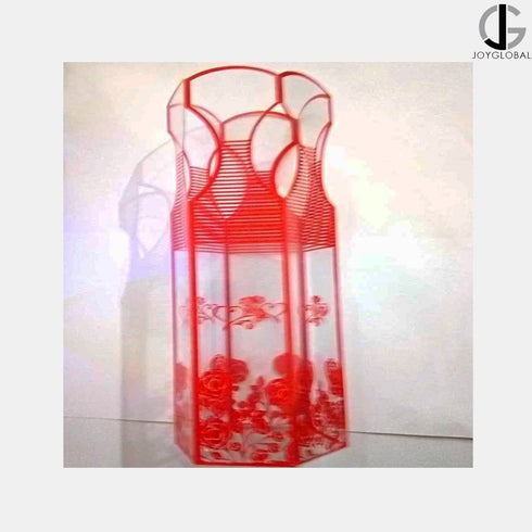 JoyGlobal Hexagon Shape Chocolate PVC Box Red - Pack of 10 Pieces