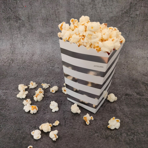 Paper Popcorn Silver Box - Straight Lines (Set of 6 Pieces)