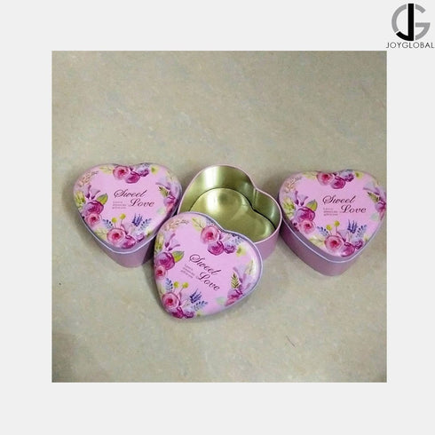 Heart Shape Tin Box - Light Pink (Pack of 10 Pieces)
