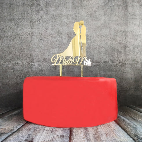 Mr & Mrs Kissing Cake Topper