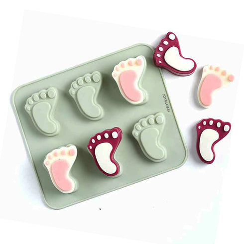 Silicone Baby Feet Mould - 6 Cavity