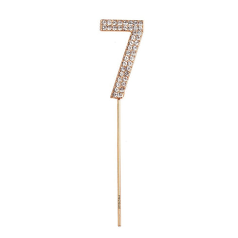 Rhinestone Number 7 Cake Topper