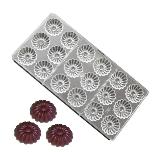 Polycarbonate Flower Round Mould - 7 Grams