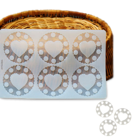Silicone Round with Hearts Garnishing Mould
