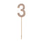 Rhinestone Number 3 Cake Topper