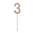 Rhinestone Number 3 Cake Topper