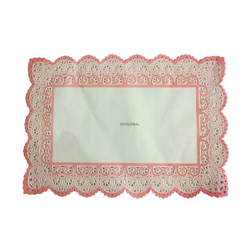 Pink Lace Paper Doilies Liner - 14 x 10 Inch