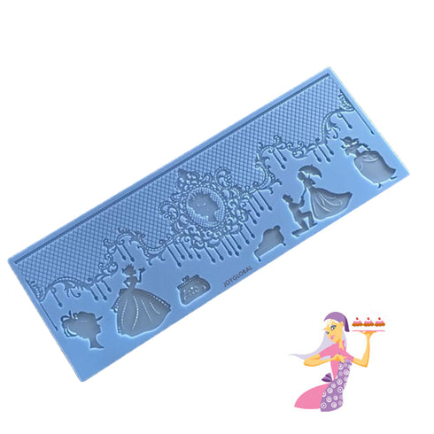 Silicone Wedding Theme Lace Border Mat
