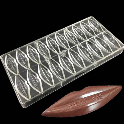 Polycarbonate Kiss Me Embossed Lips Shape Mould - 6 Grams