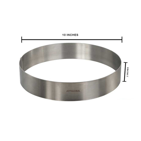 Round Shape Stainless Steel Cake Ring Diameter: 10 Inch Depth: 2 Inch