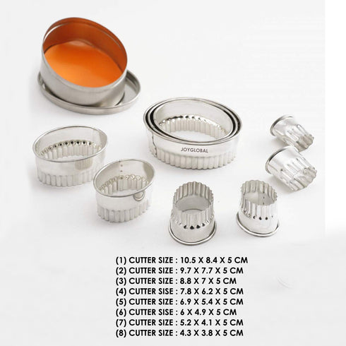 Stainless Steel Crinkle Scalloped Oval Cutters