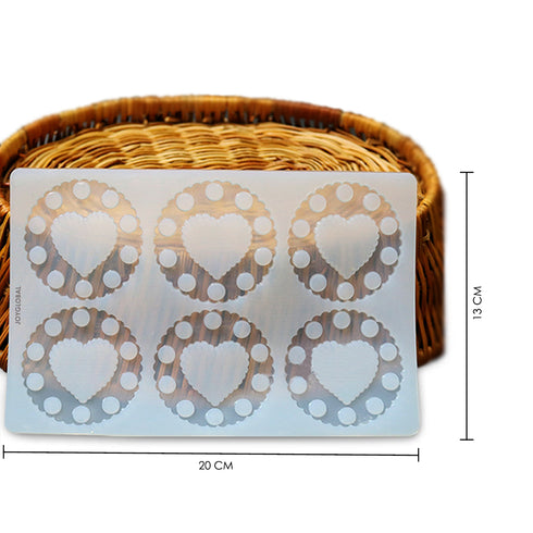 Silicone Round with Hearts Garnishing Mould