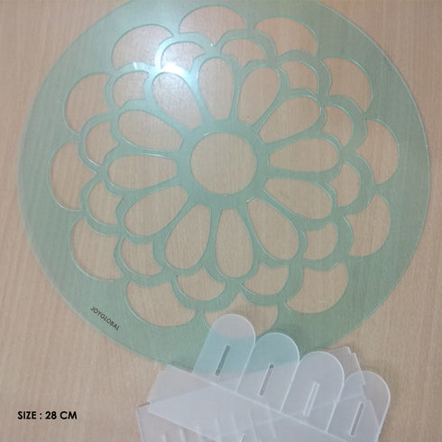 Flower Pattern Acrylic Stencil with Stand 11 Inches