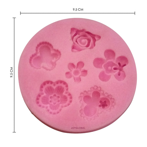 Silicone Mix Flower Mould - 6 Cavity