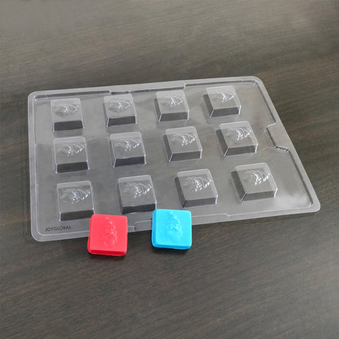Cacao 12 Cavity Santa Face Square Shape PVC Mould
