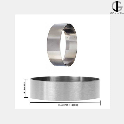 Round Stainless Steel Cake Ring Diameter: 4 Inch Depth: 2 Inch