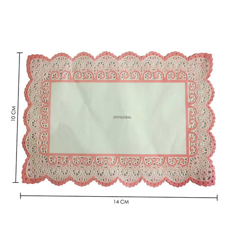 Pink Lace Paper Doilies Liner - 14 x 10 Inch