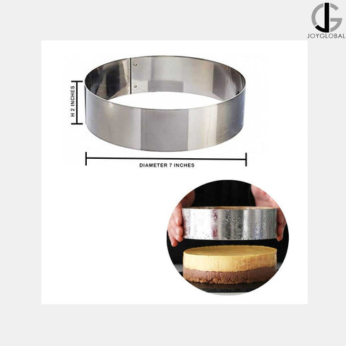 Round Stainless Steel Cake Ring Diameter: 7 Inch Depth: 2 Inch