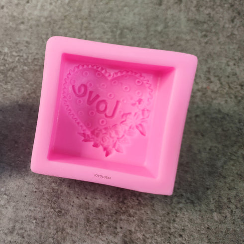 Silicone Love Embedded Square Soap Mould