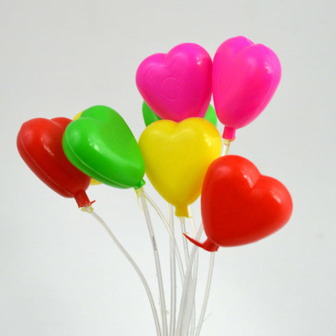 Colorful Heart Plastic Balloons - Set of 5 Pieces
