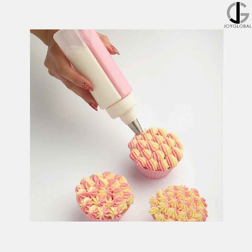 Two Color Icing Piping Bottle with Steel Nozzle