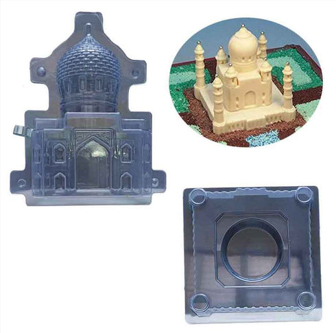 Cacao 3D Taj Mahal Plastic Chocolate Mould With Clips - 5 x 5 x 5 Inch