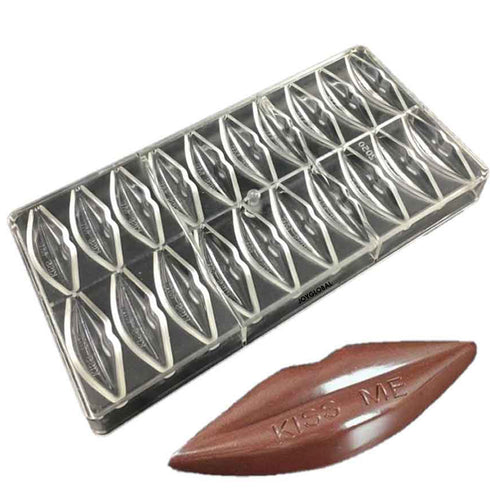 Polycarbonate Kiss Me Embossed Lips Shape Mould - 6 Grams