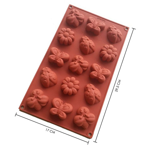 Silicone Butterfly Bee Ladybug Flowers Mould - 20 Grams