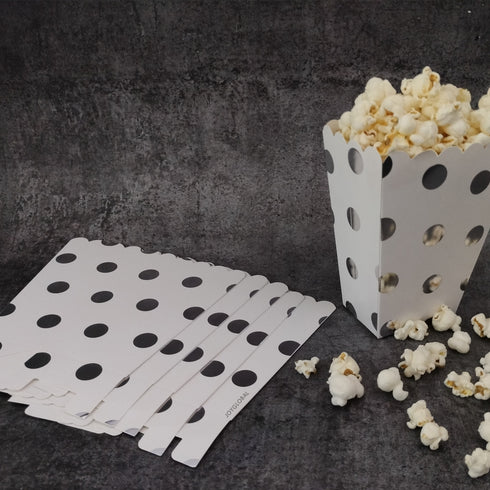 Paper Popcorn Silver Box - Polka Dot (Set of 6 Pieces)