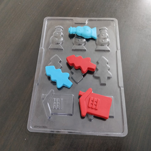 Cacao Christmas House Tree & Snowman PVC Mould