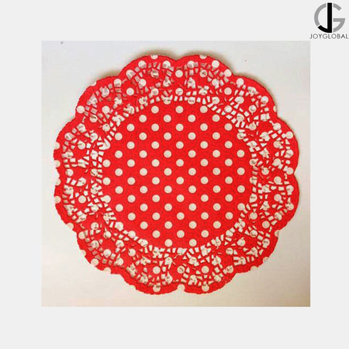 Red Lace Paper Doilies 8.5" Inch