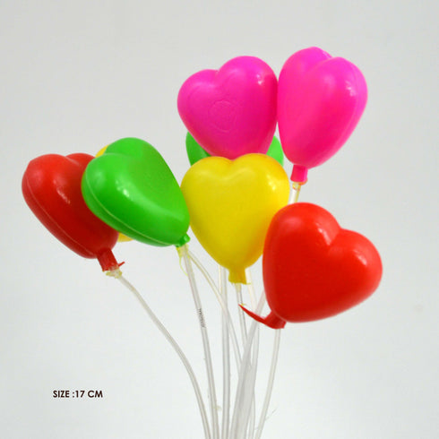 Colorful Heart Plastic Balloons - Set of 5 Pieces