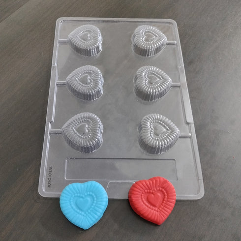 Cacao Heart PVC Lollipop Mould