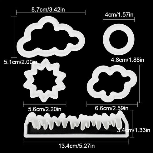 5 Plastic Fluffy Cloud Grass Nature Cutter