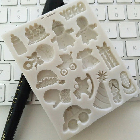 Silicone Baby Birthday Theme Mould