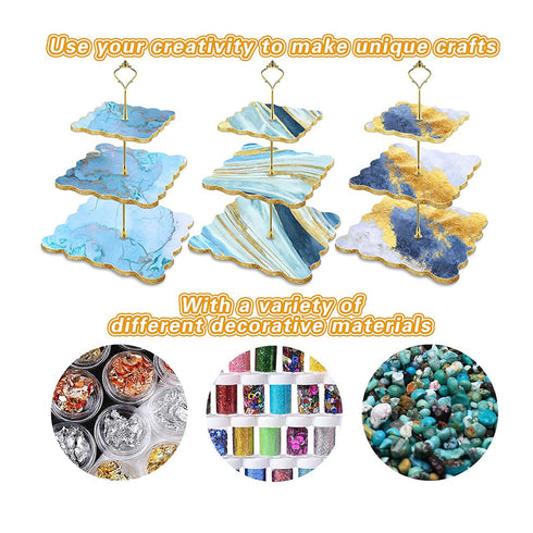 Silicone Set of 3 Multiple Sizes Square Resin Moulds - with Hardware Fittings