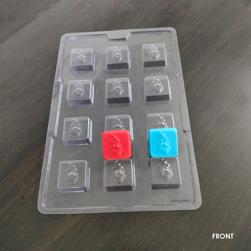 Cacao 12 Cavity Santa Face Square Shape PVC Mould