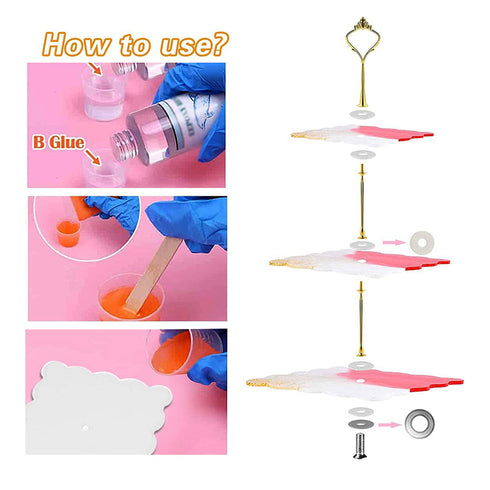 Silicone Set of 3 Multiple Sizes Square Resin Moulds - with Hardware Fittings