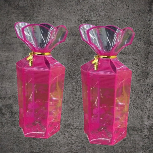 JoyGlobal Hexagon Shape Chocolate PVC Box Pink Pack of 10 Pcs