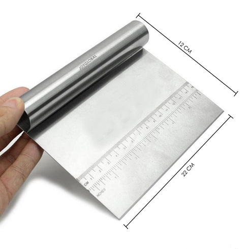 Stainless Steel Dough Scrapper with measurements - 8 Inch