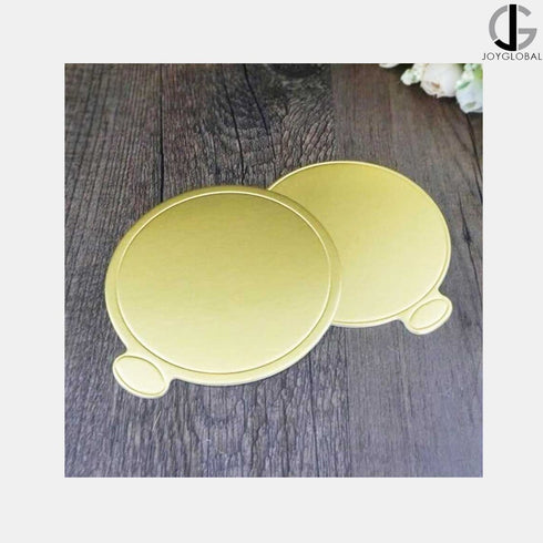 JoyGlobal Round Pastry Base, 100-Pieces, Gold