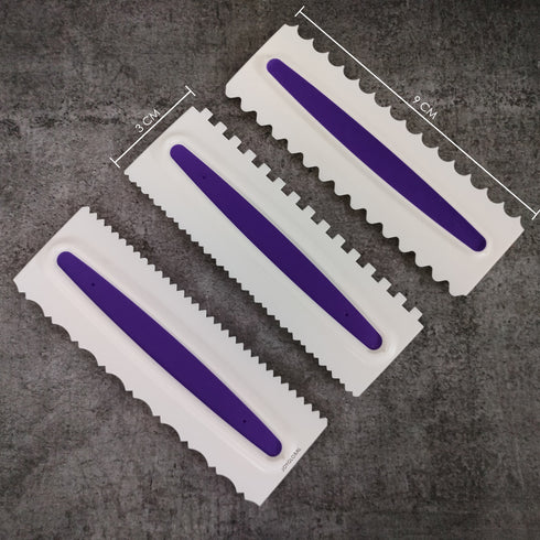 Icing Comb Smoothner Scraper (Set of 3 Pieces)