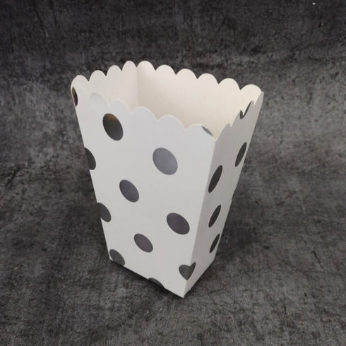 Paper Popcorn Silver Box - Polka Dot (Set of 6 Pieces)