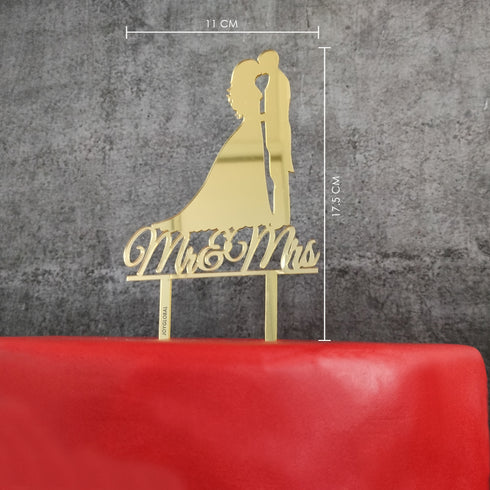Mr & Mrs Kissing Cake Topper